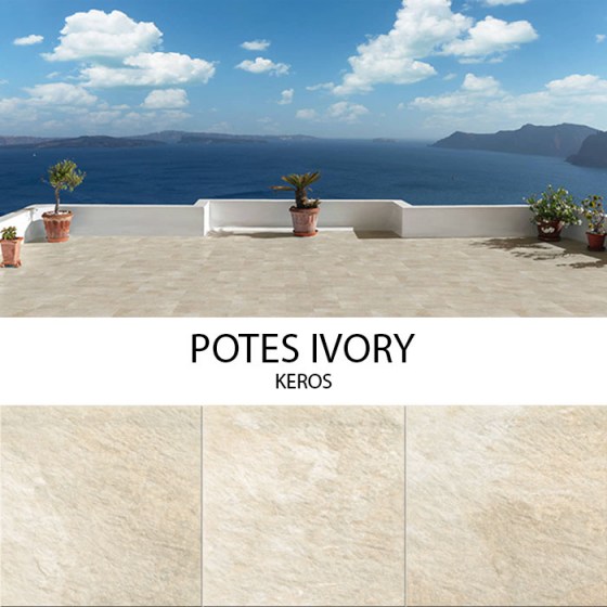 KEROS POTES 33x33 IVORY